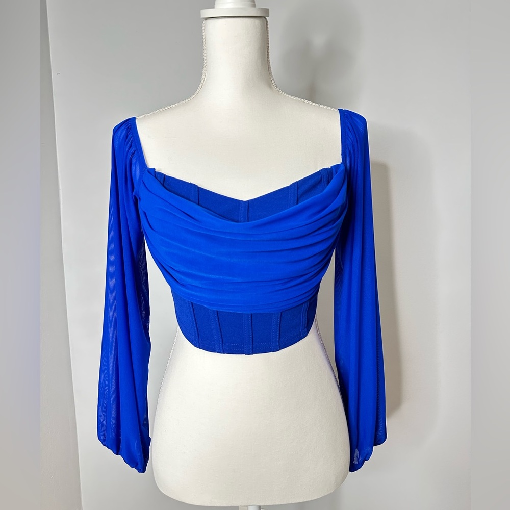 Electric blue corset top